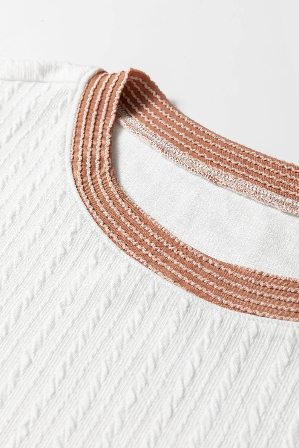 Plus Size Ribbed Colorblock Cable Textured Top