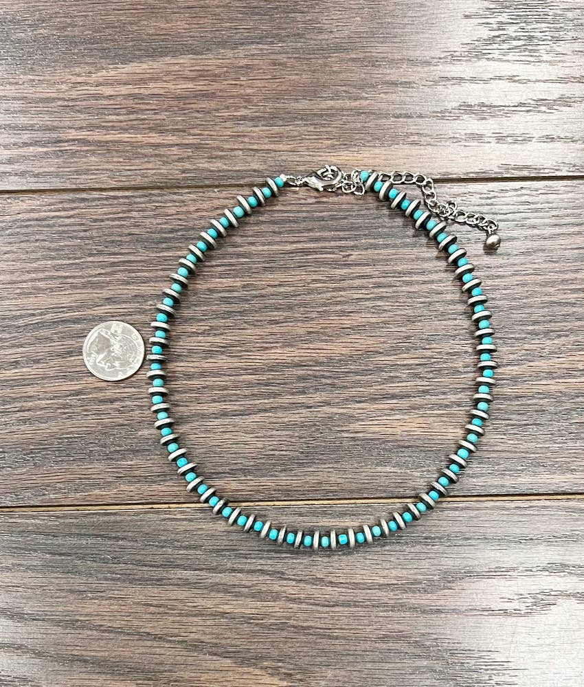 Navajo Disc Necklace with Turquoise