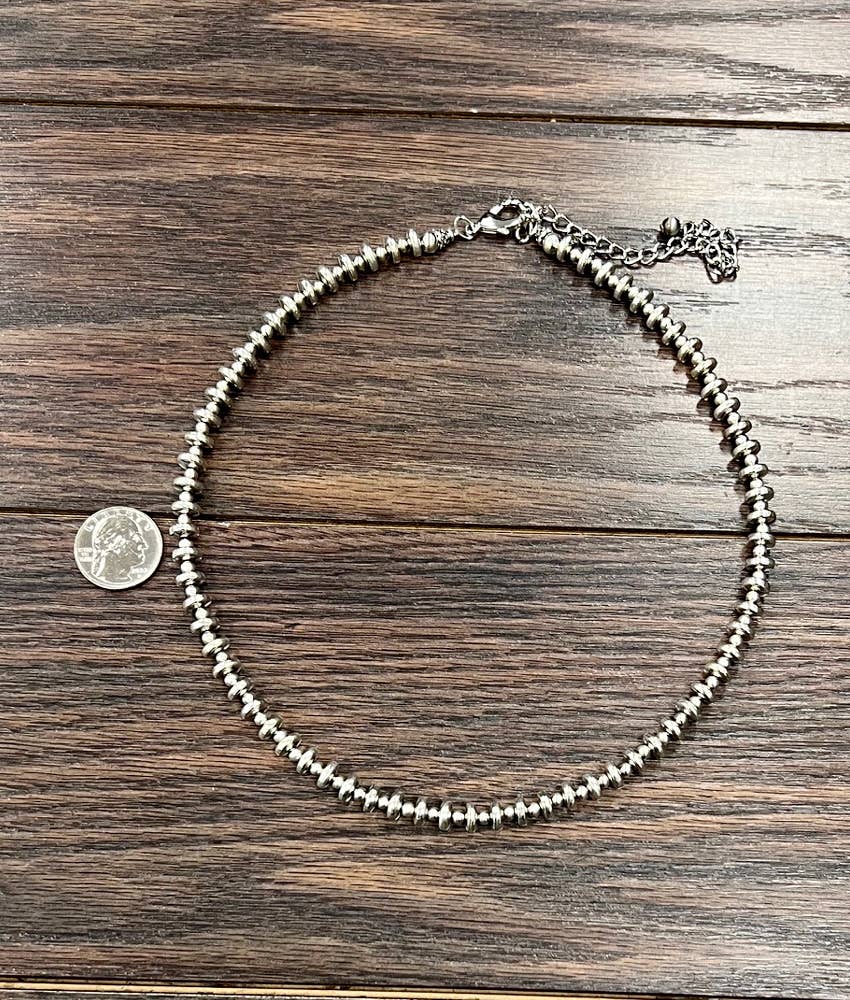 Silver Polish Navajo Disc Necklace