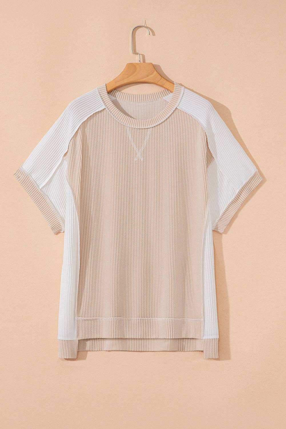 Plus Size Colorblock Short Sleeve Top
