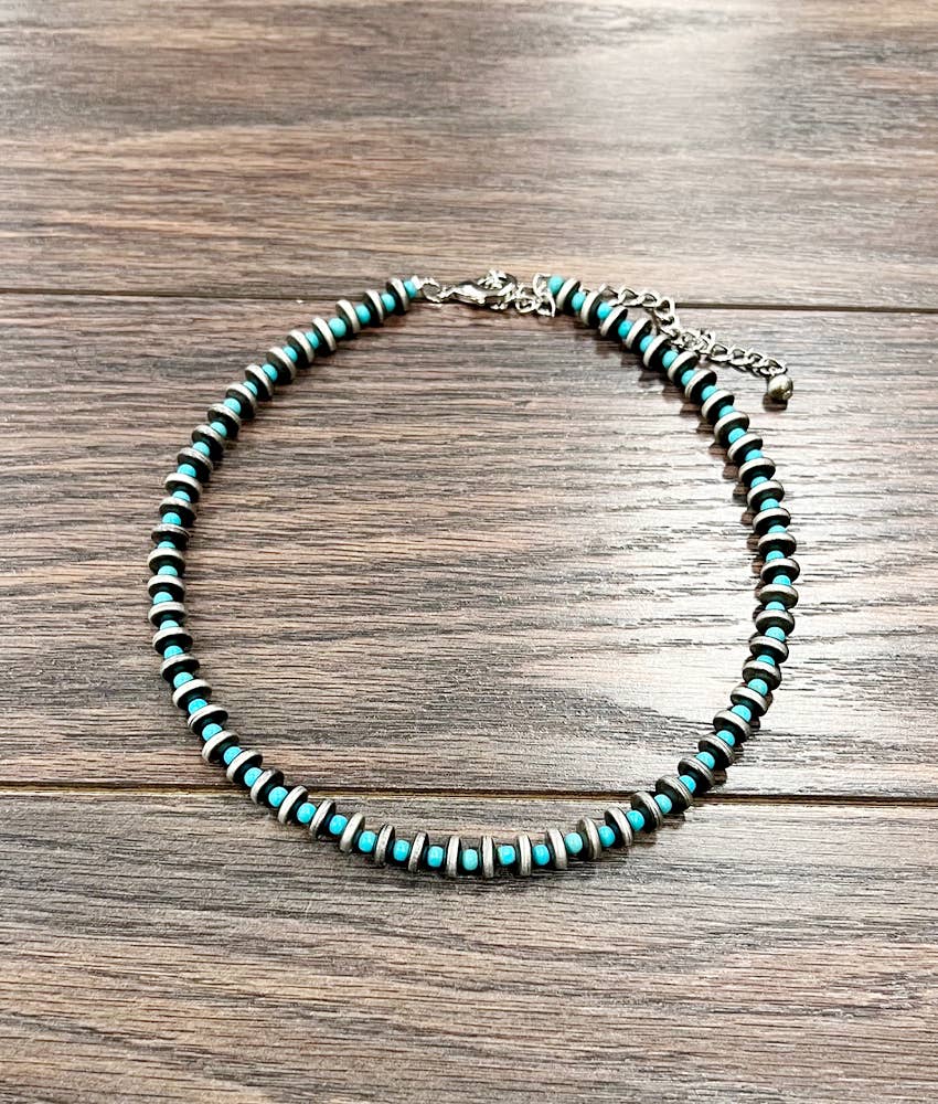 Navajo Disc Necklace with Turquoise