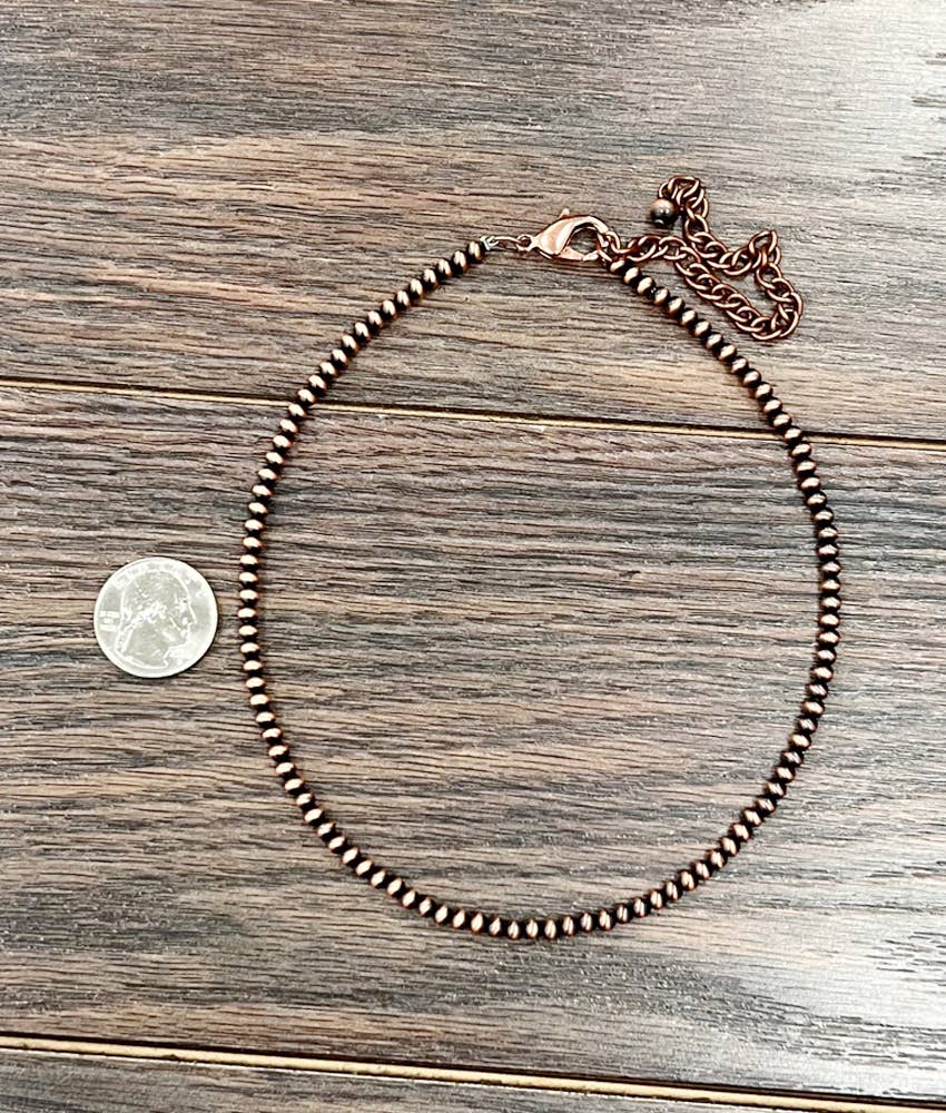 Simple Copper Navajo Bead Necklace