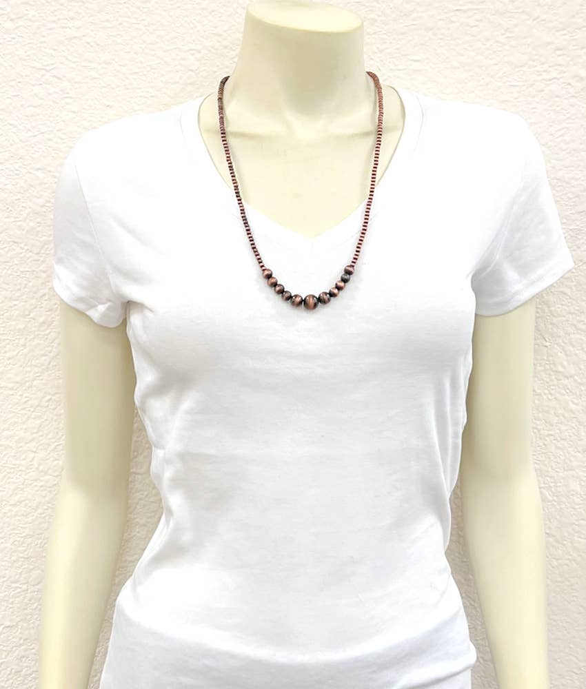 Copper Bead Cluster Necklace