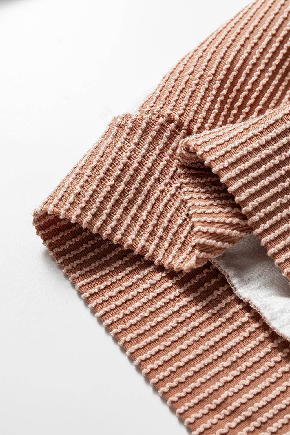 Plus Size Ribbed Colorblock Cable Textured Top