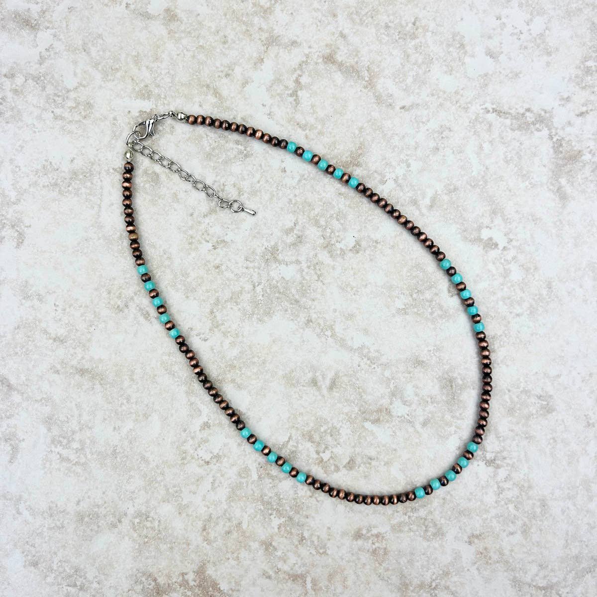 Simple Turquoise Copper Navajo Necklace