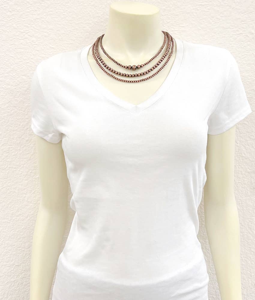 Copper Bead 3 Strand Necklace