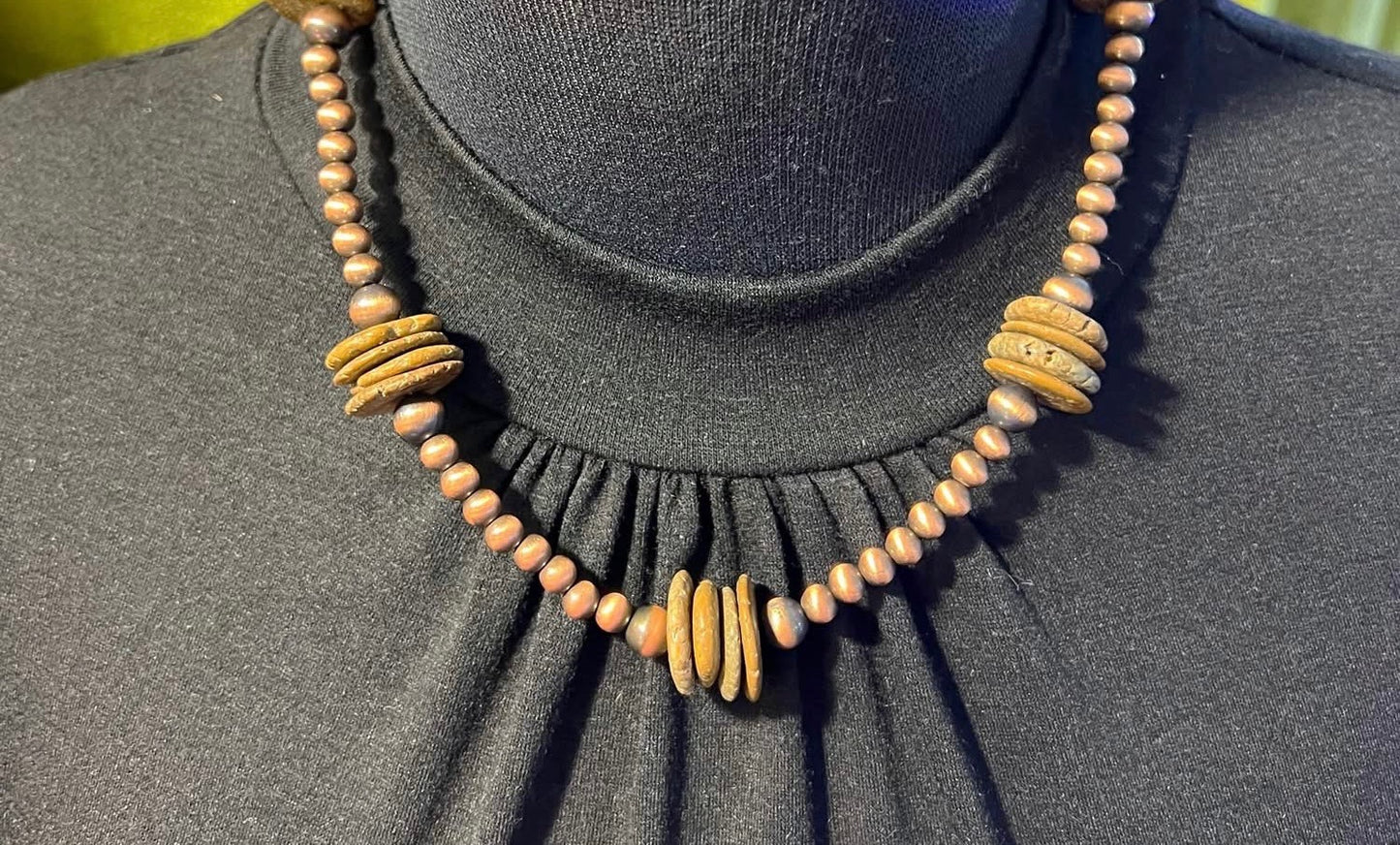 Brown & Bronze Natural Stone Necklace