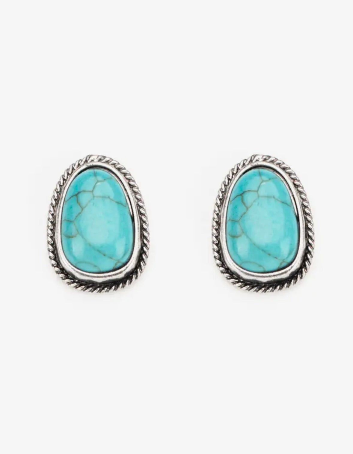 Rope Boarder Turquoise Stud