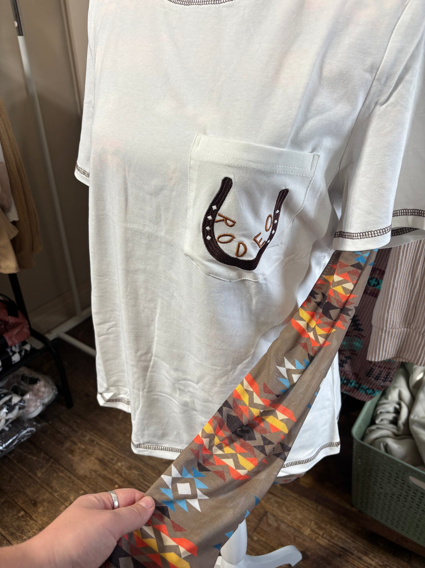 Embroidered RODEO Horseshoe TShirt