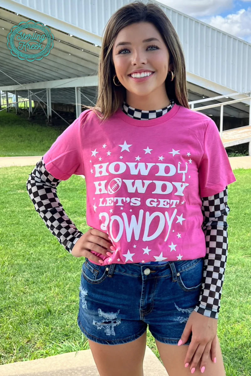 Black & White checkered Mesh Top