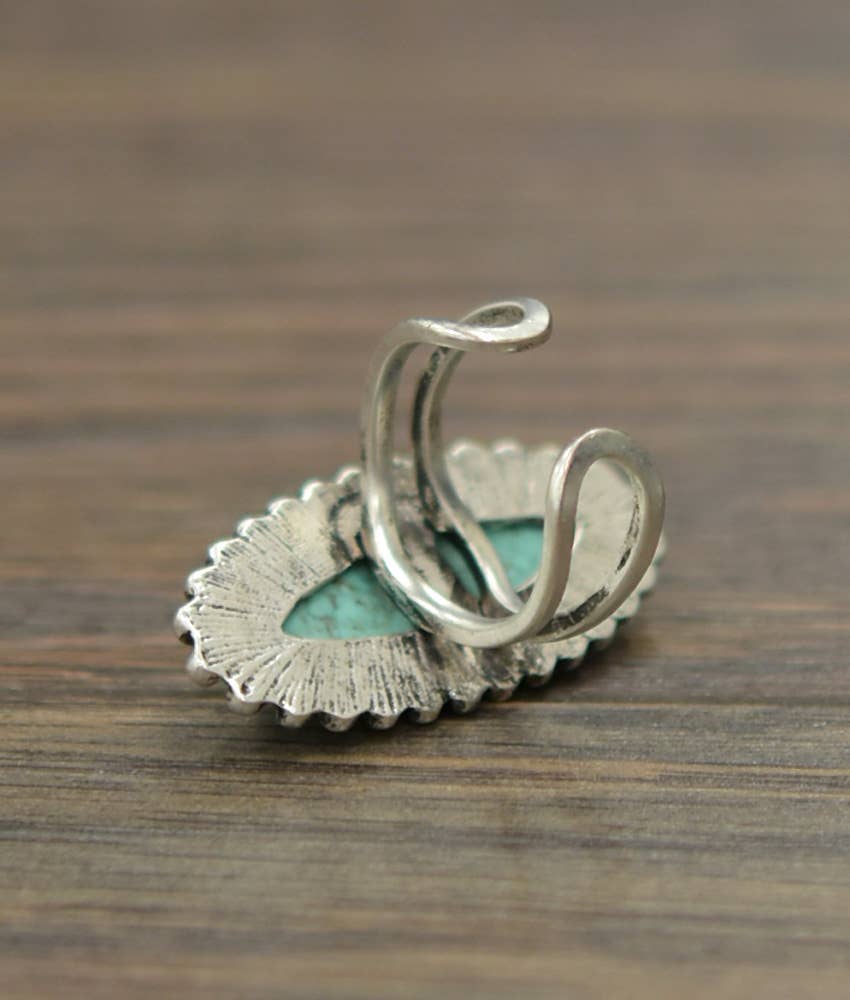 Oval Turquoise Adjustable Ring