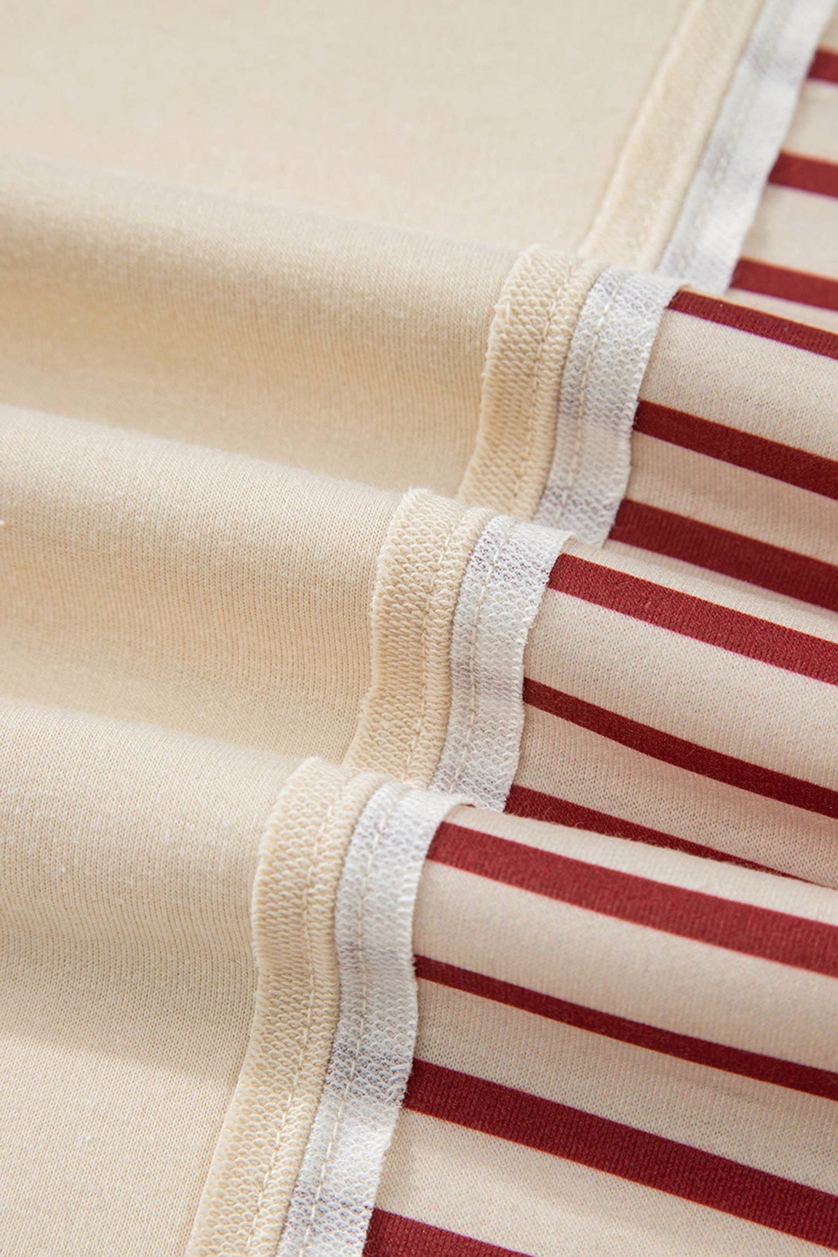 Red Stripe Sleeve Casual Top