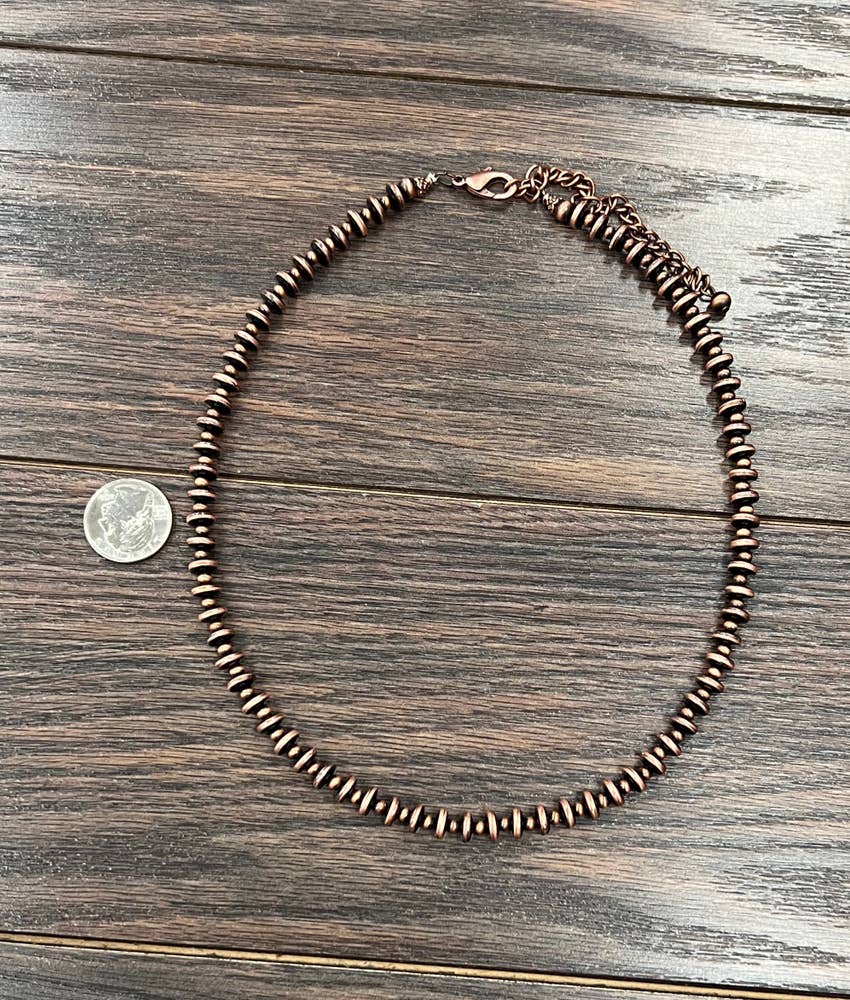Copper Navajo Disc Bead Necklace