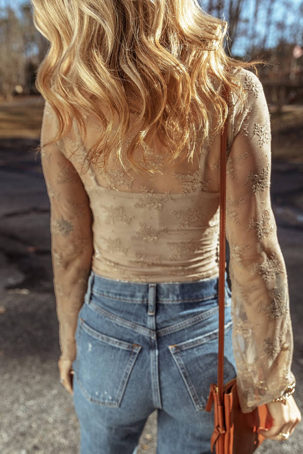 Black Lace Mesh Top
