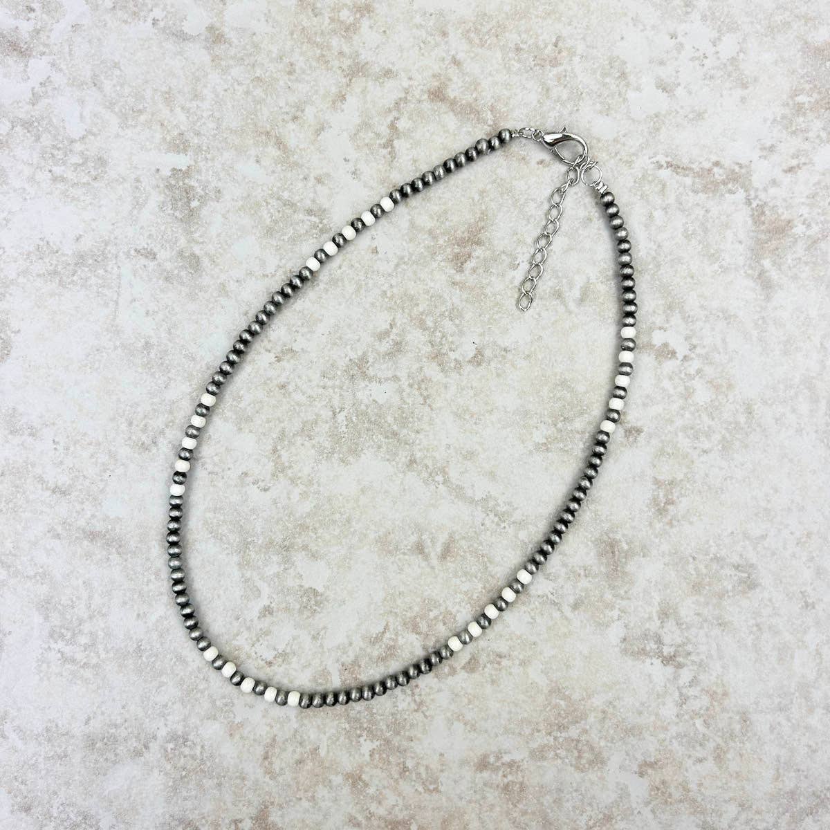 Simple White Navajo Necklace