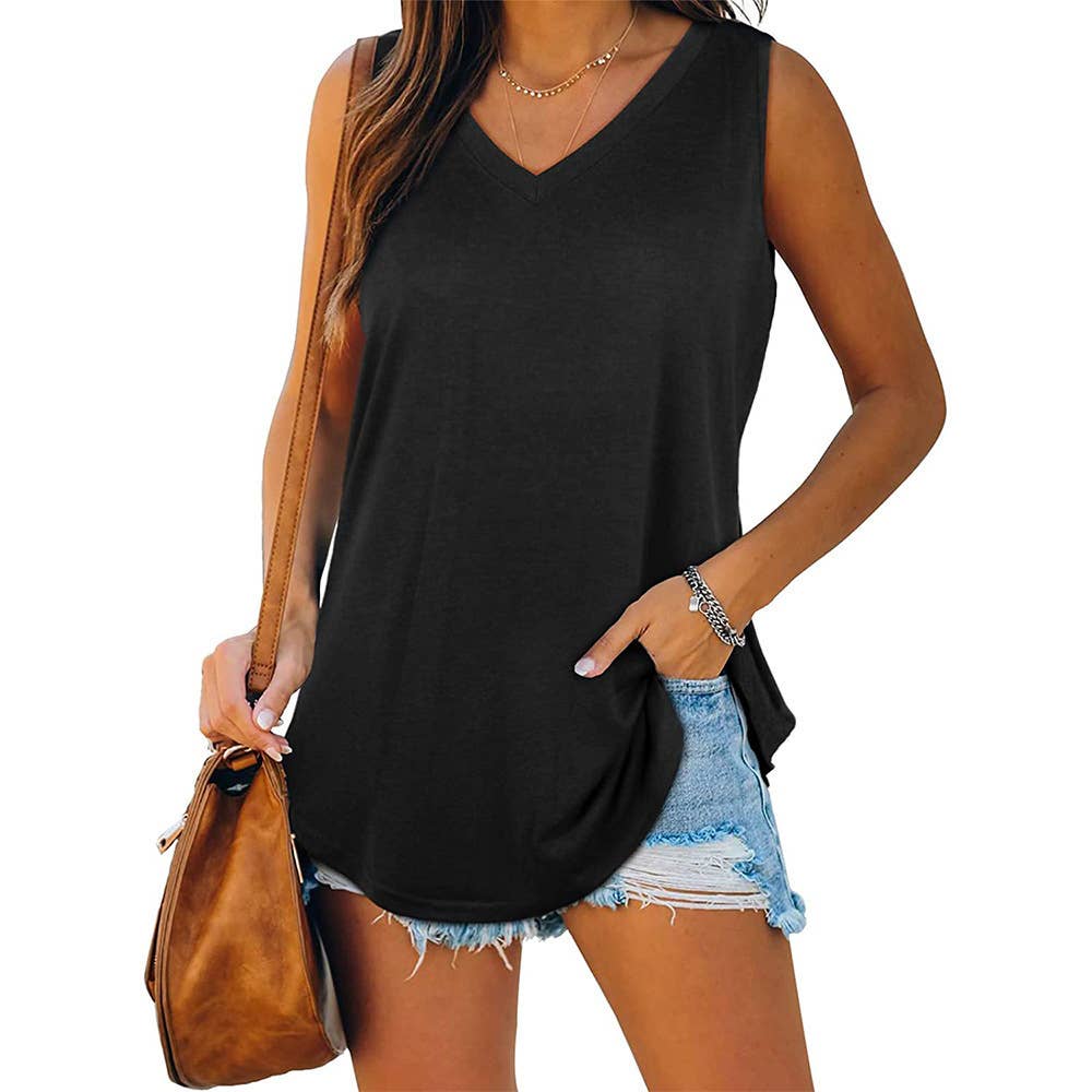 V-neck basic tank top