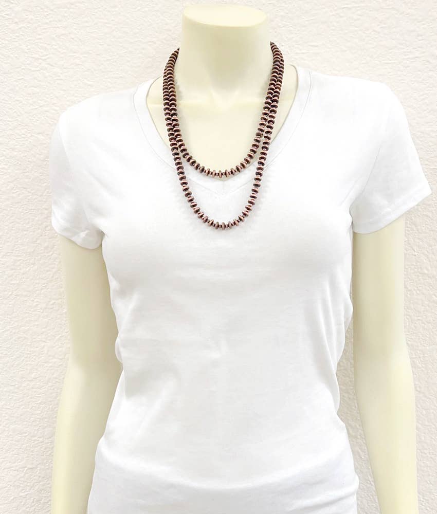 Copper Double Navajo Disc Bead Necklace