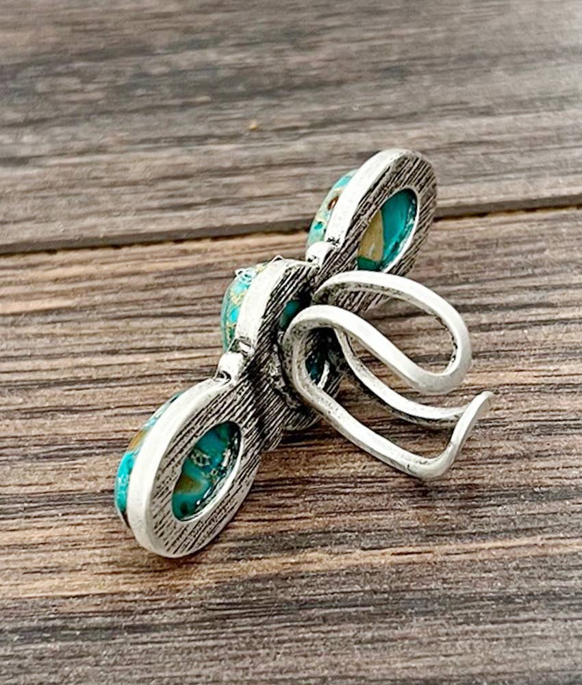 Turquoise Trio Adjustable Ring
