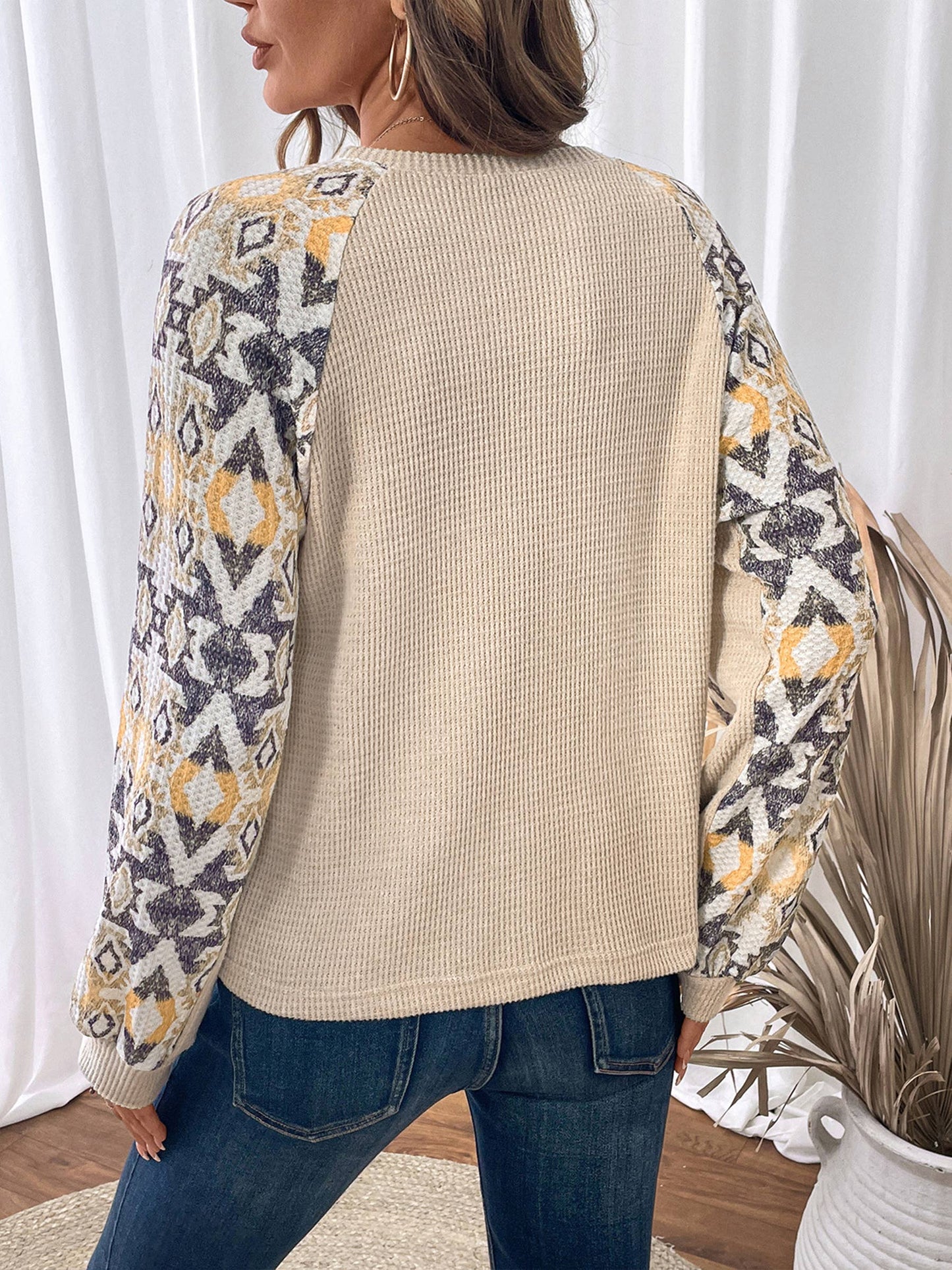 Mustard Aztec Long Sleeve Top