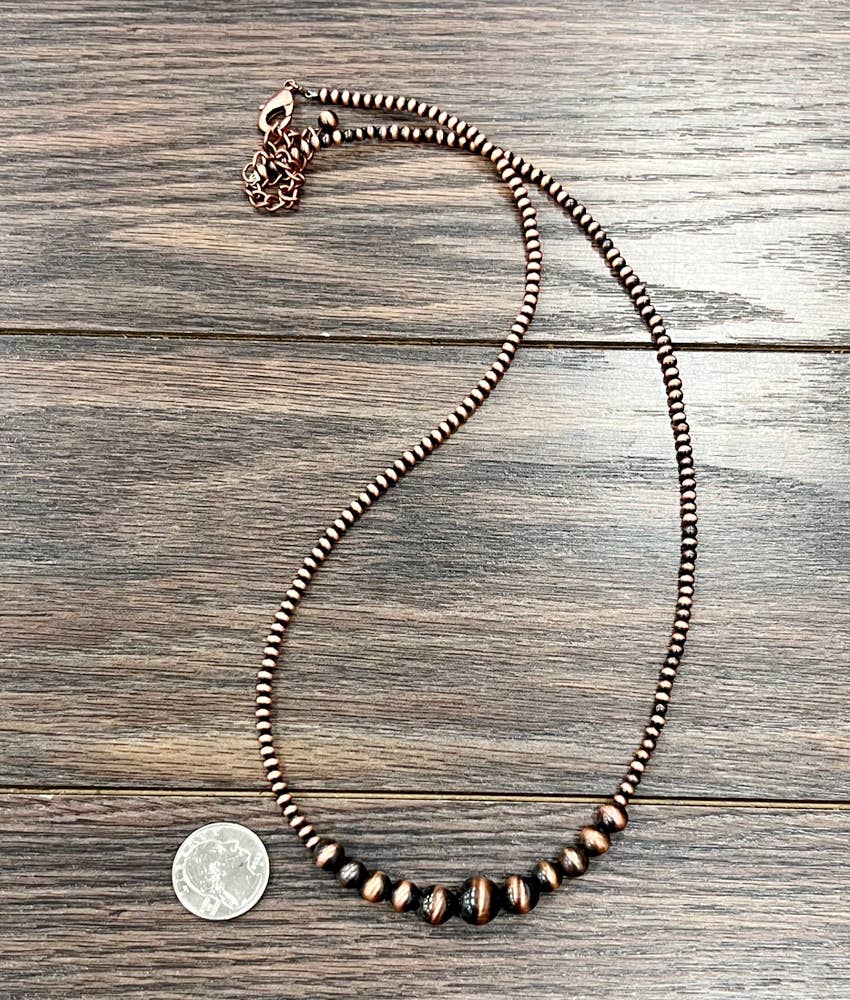 Copper Bead Cluster Necklace