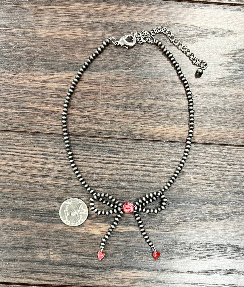 Pink Navajo Bow Necklace