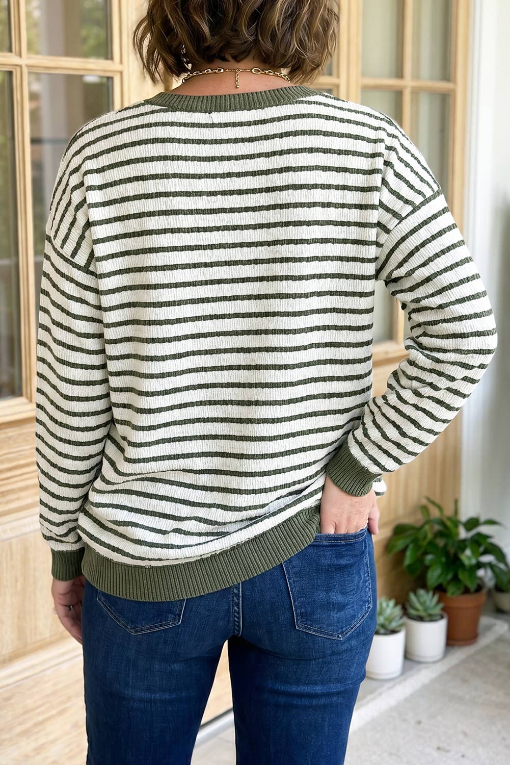 Olive +Taupe Long Sleeve Top