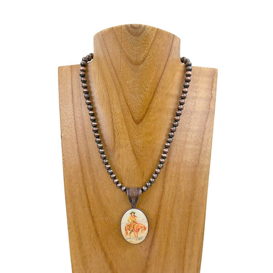 Oval Cowgirl Pendent Navajo Necklace