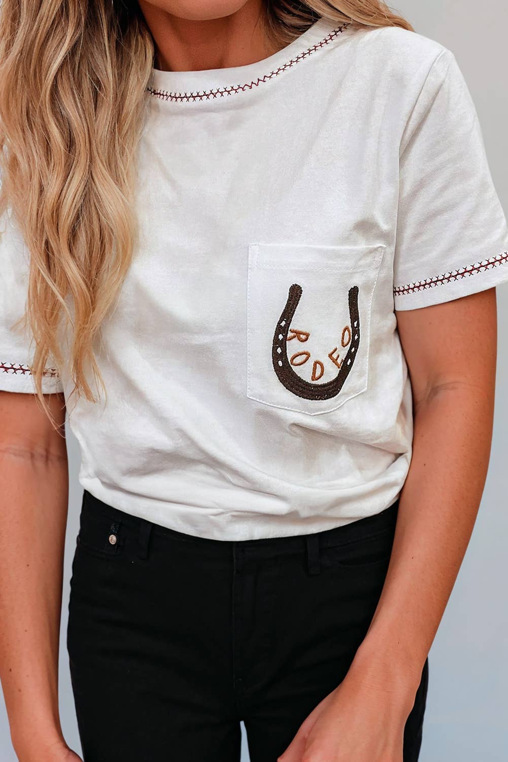 Embroidered RODEO Horseshoe  TShirt