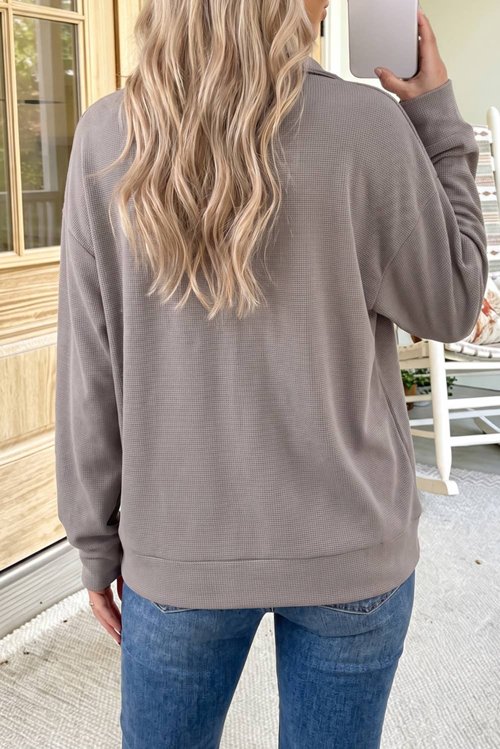 Grey Waffle Quarter Zip