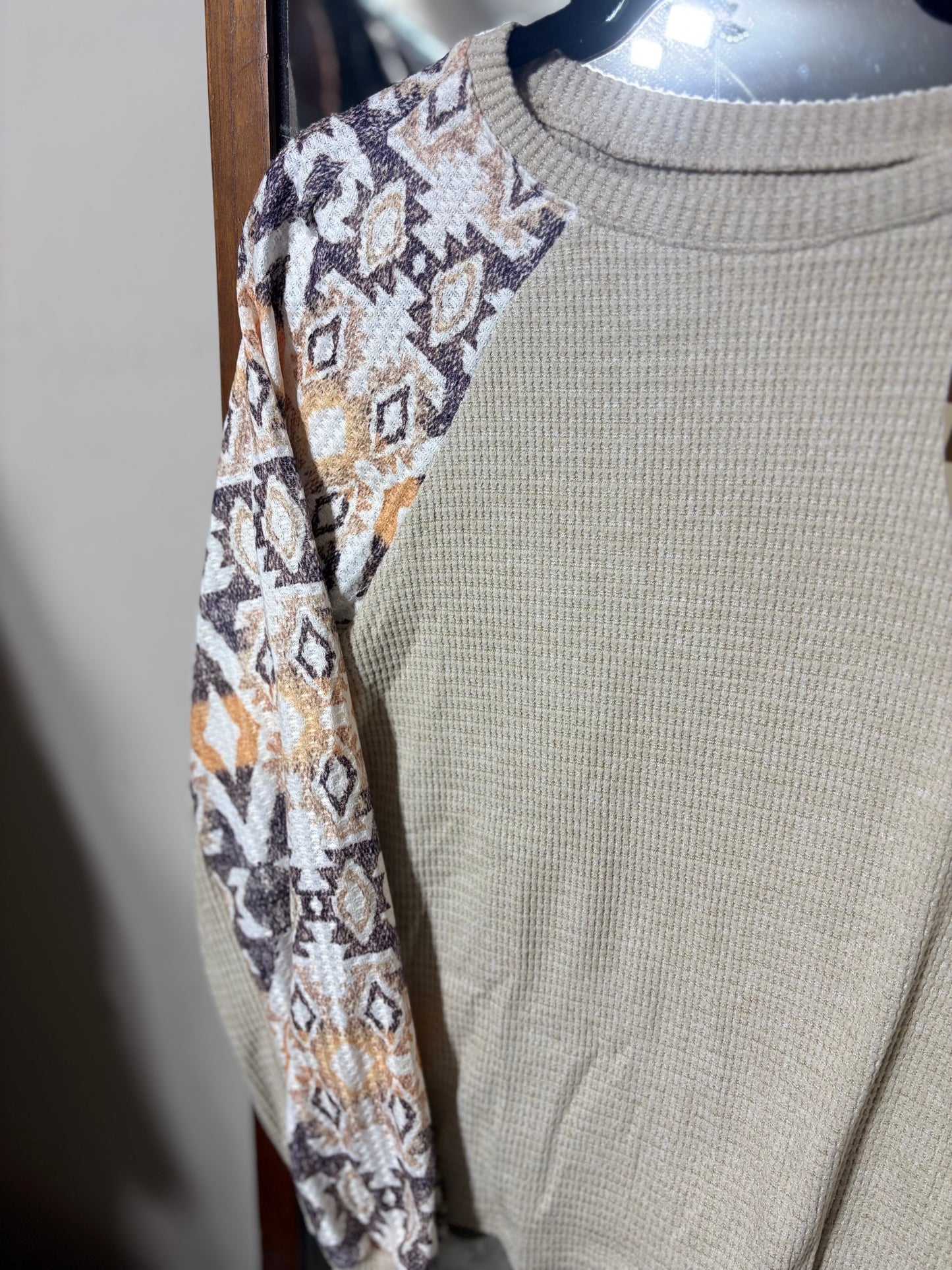 Mustard Aztec Long Sleeve Top