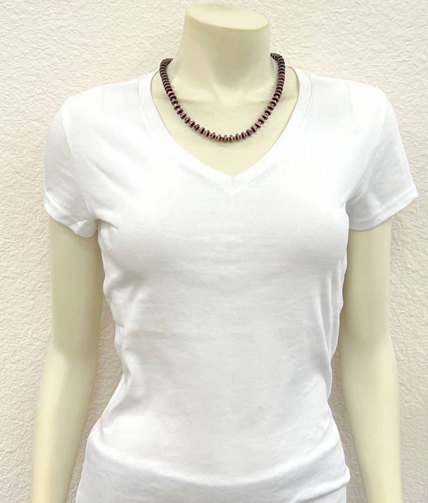 Copper Navajo Disc  Bead Necklace