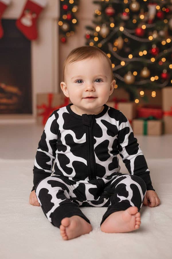 Bamboo cowprint zippy