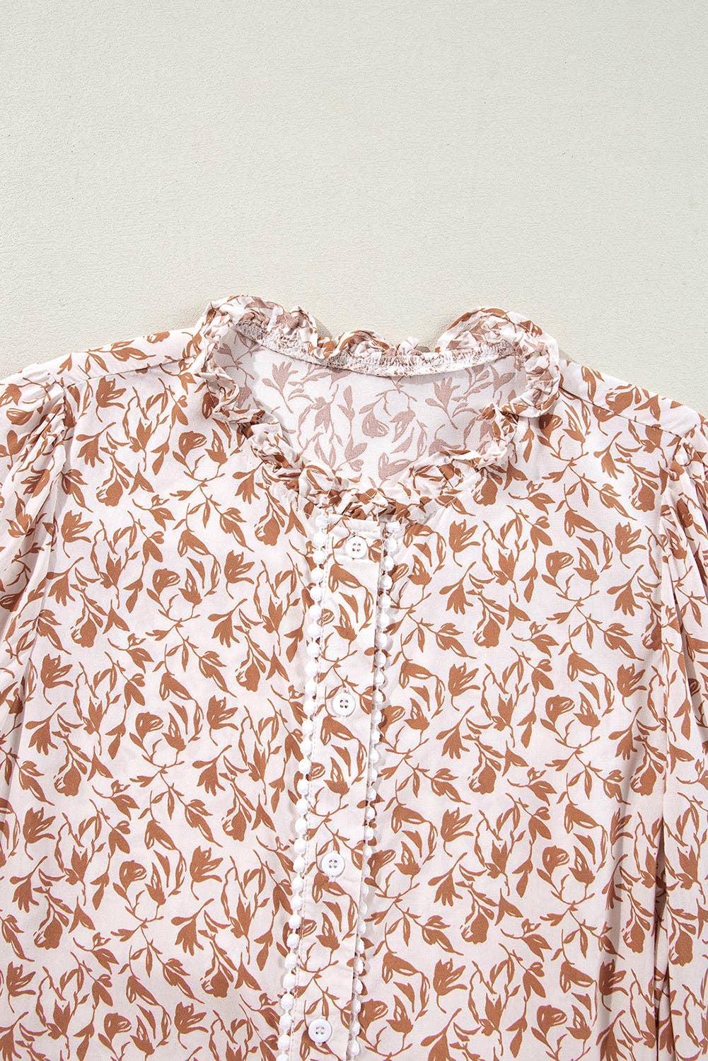 Floral Lace Puff Sleeve Fall Shirt