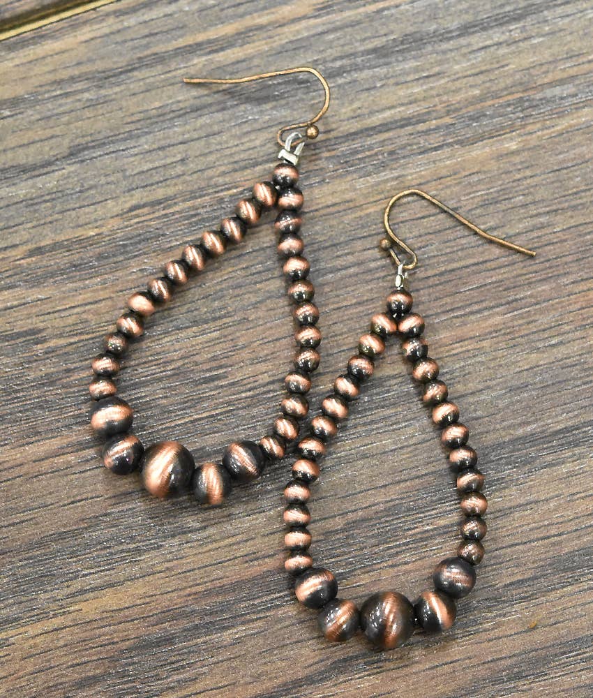 Simple Copper Navajo Bead Earrings