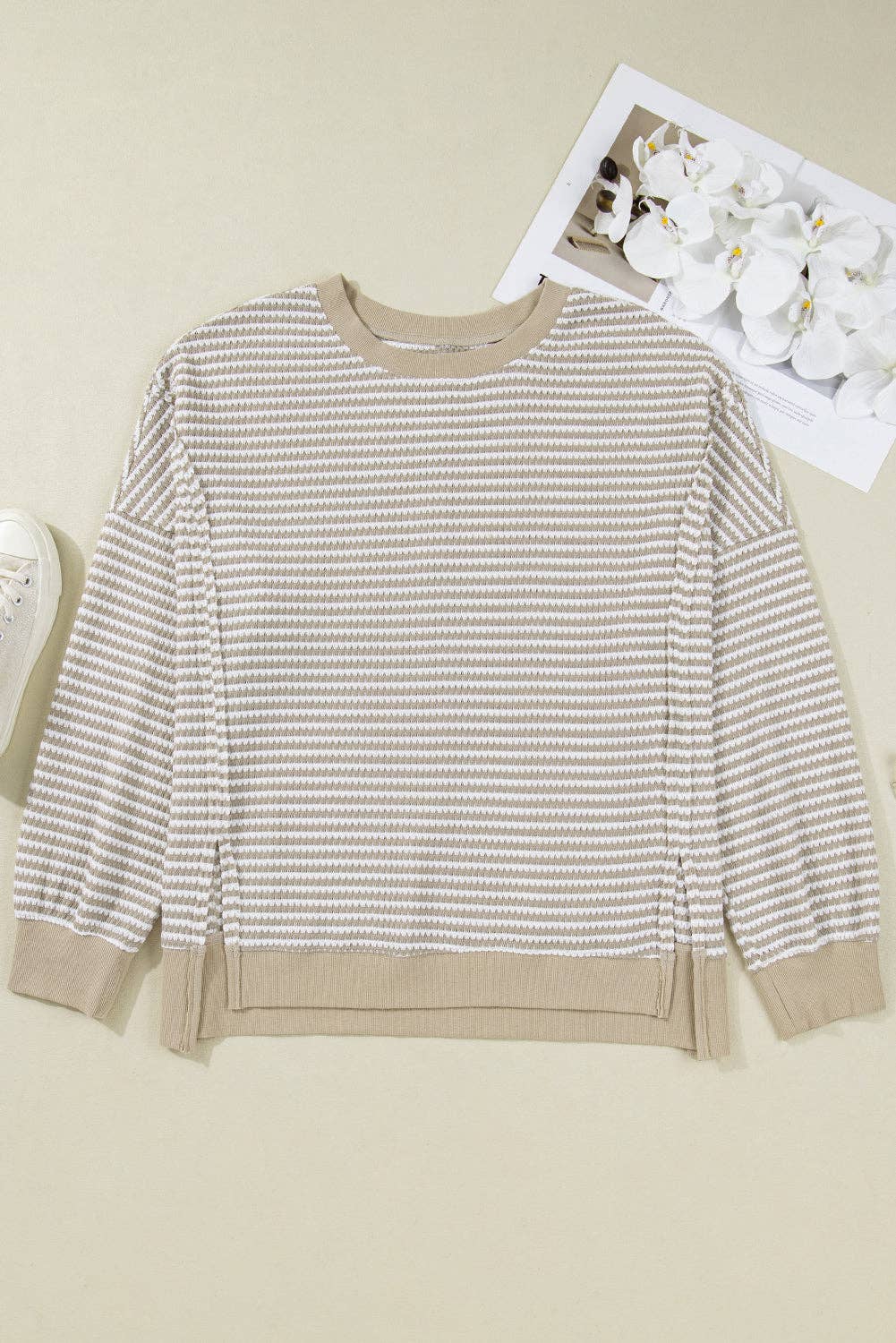 Plus Size Stripe Knit Sweater