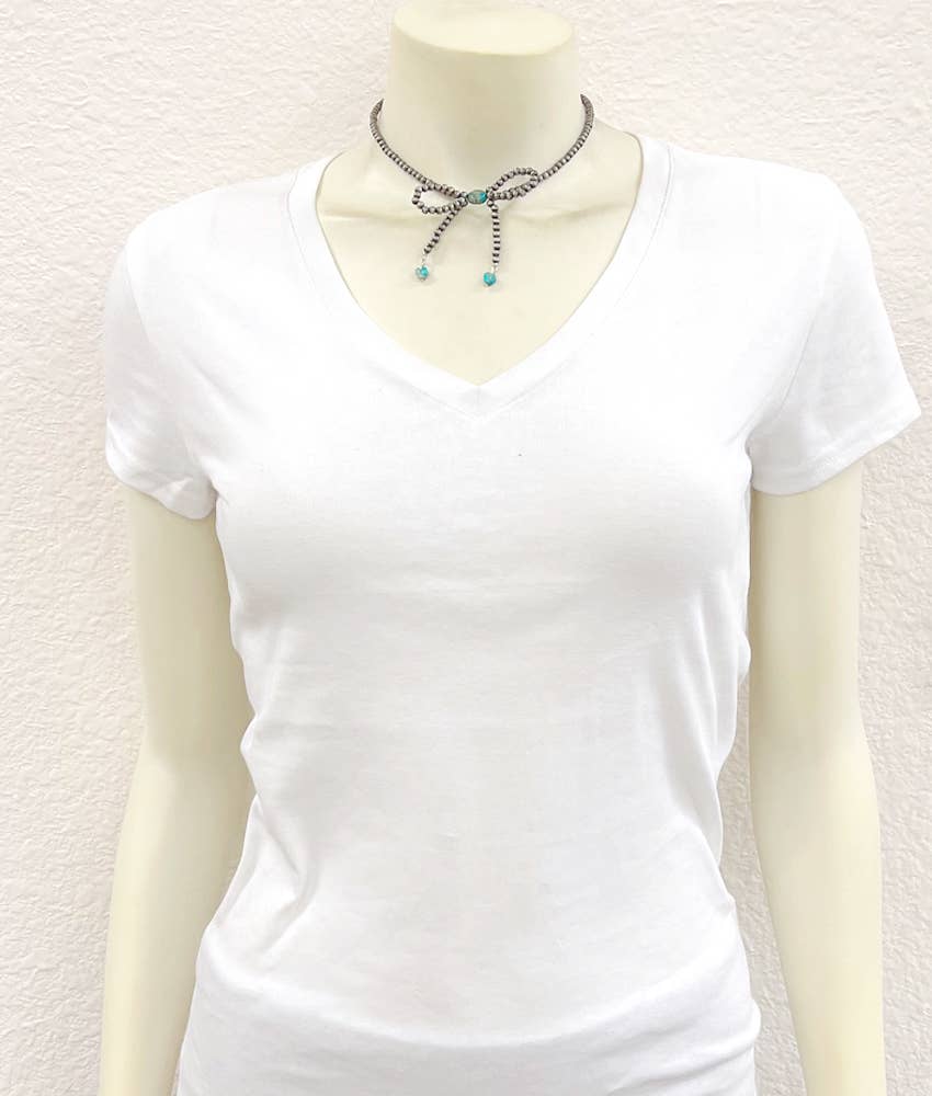 Navajo+Turq Bow Necklace