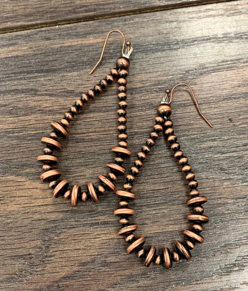 Copper Navajo Disc Earrings