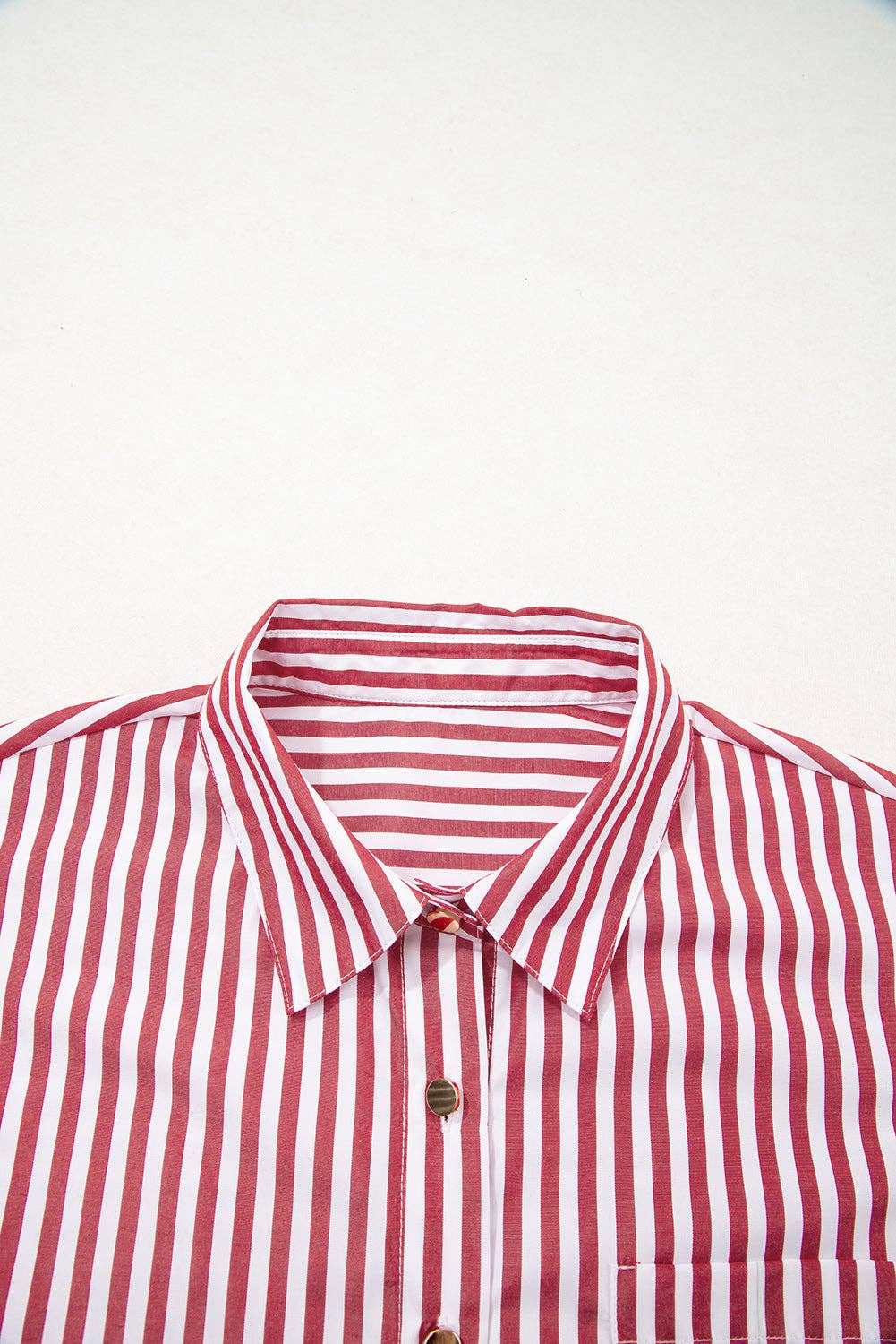 GAME DAY Stripe Button Up Shirt