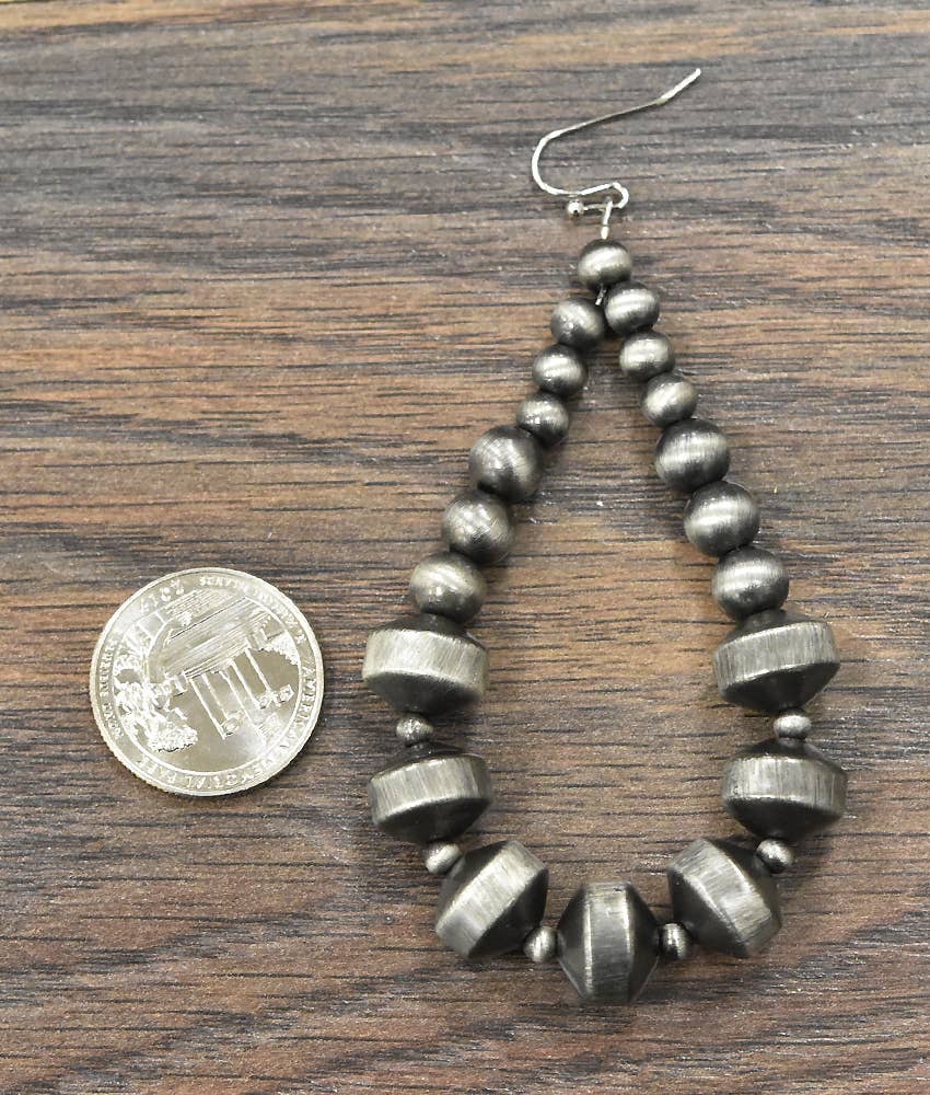 Graduated Rondelle Navajo Bead Earrings