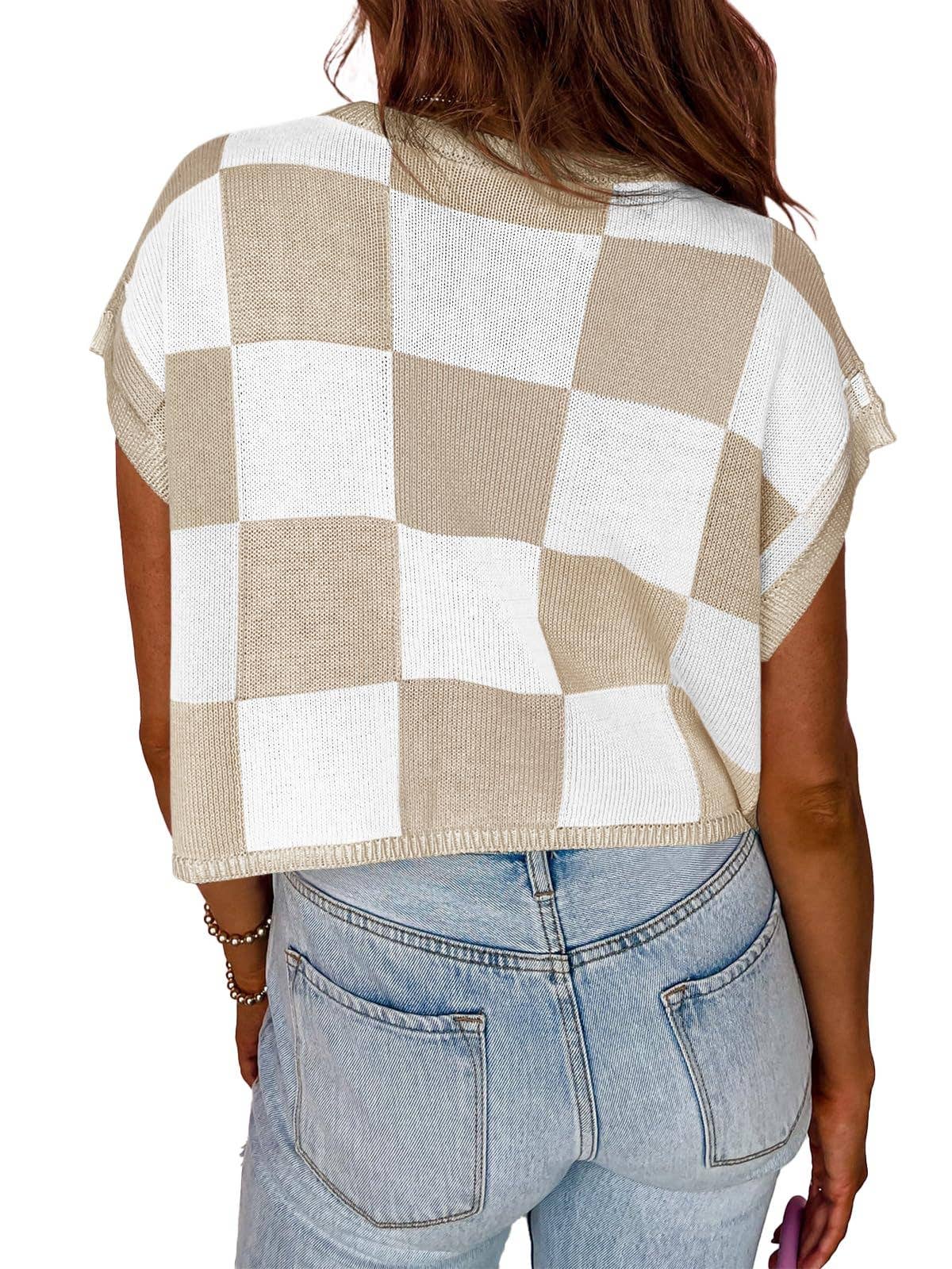 Checkered Sweater Vest