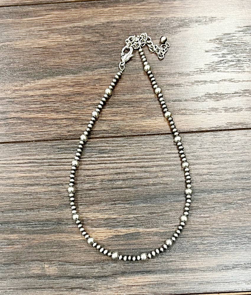 Polish Silver & Navajo Bead Necklace