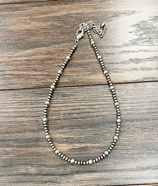 Polish Silver & Navajo Bead Necklace