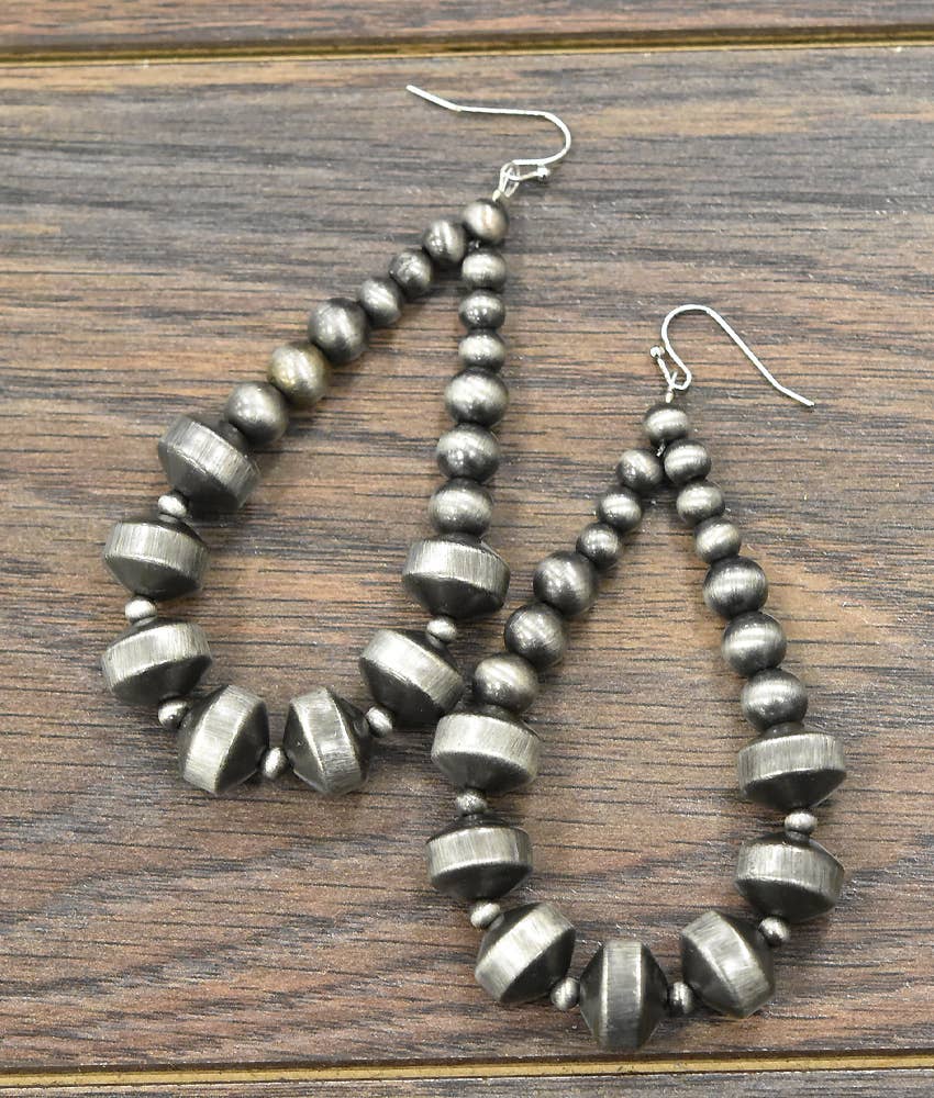 Graduated Rondelle Navajo Bead Earrings