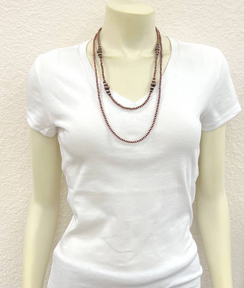 Double Copper Navajo Bead Necklace