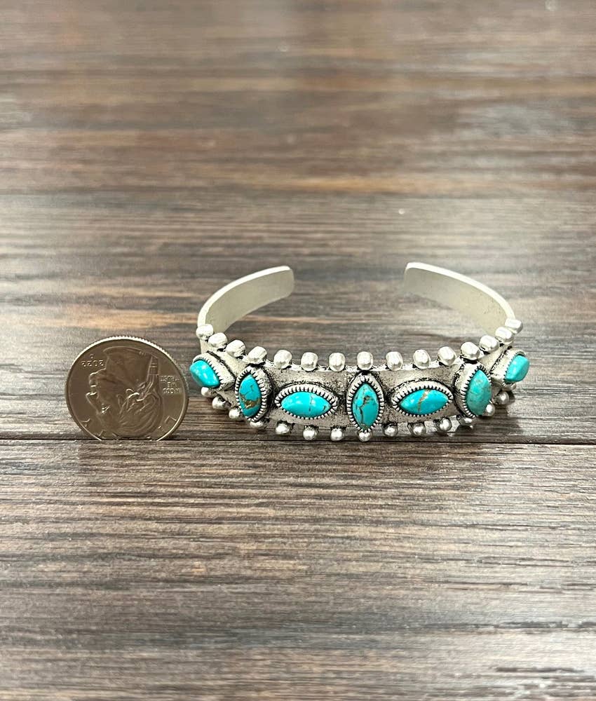 Turquoise Stone Cuff Bracelet