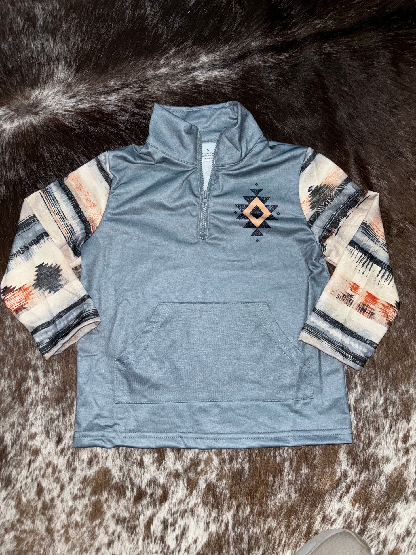 Blue Aztec Quarter Zip