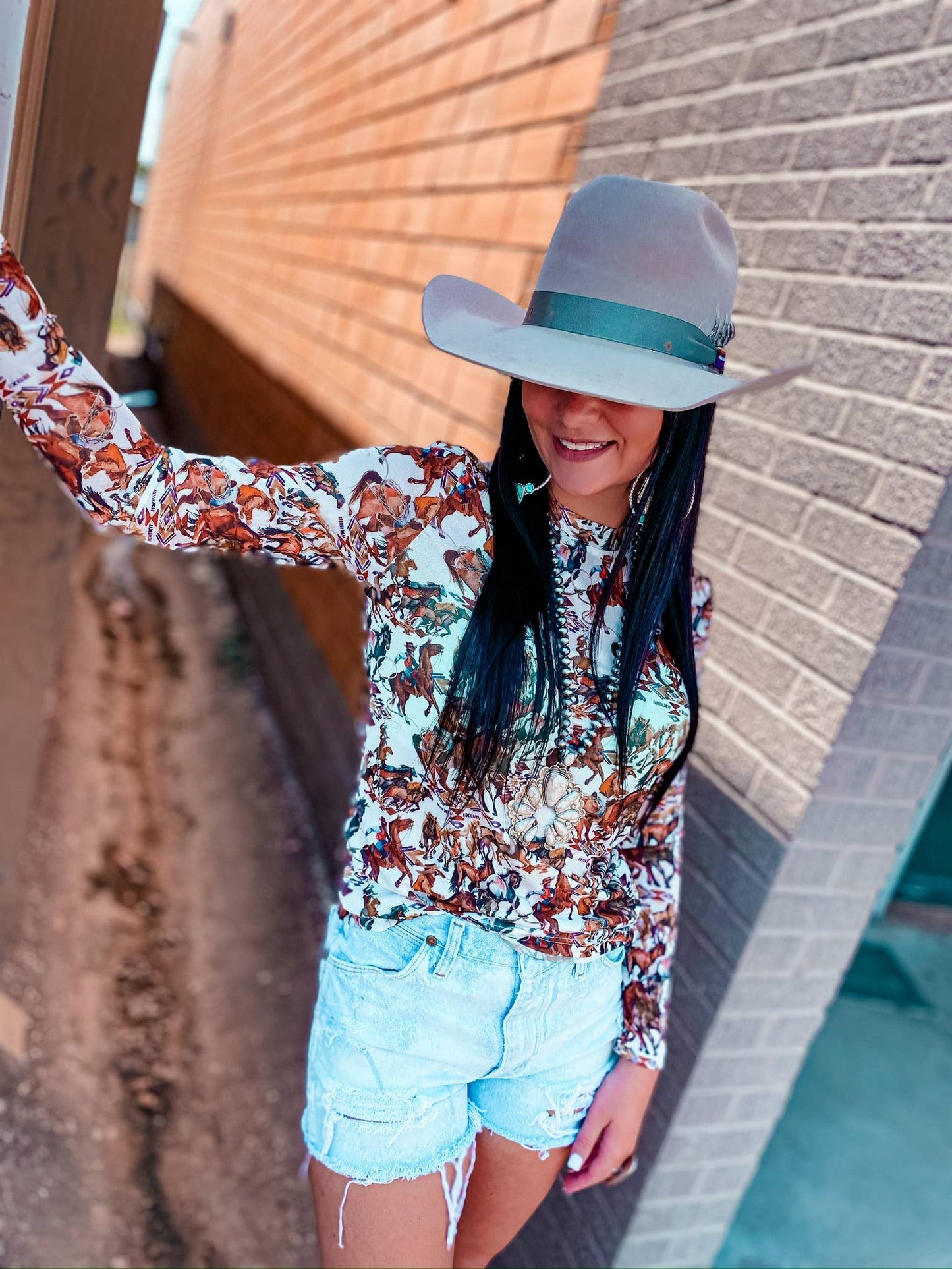 Buckaroo Mesh Top - Cowboy