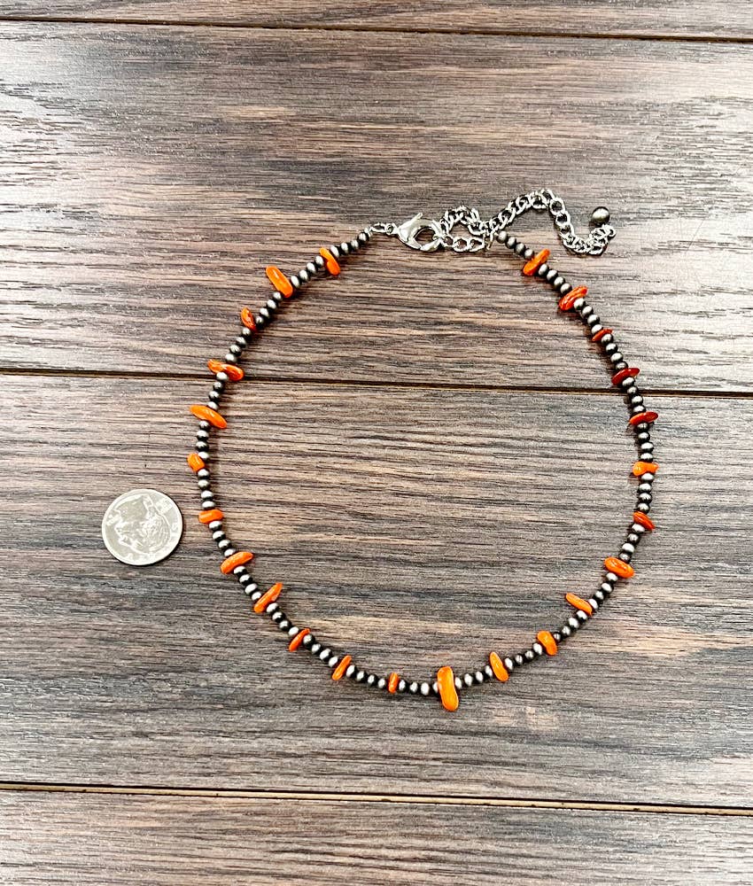 Rust GemStone Navajo Necklace