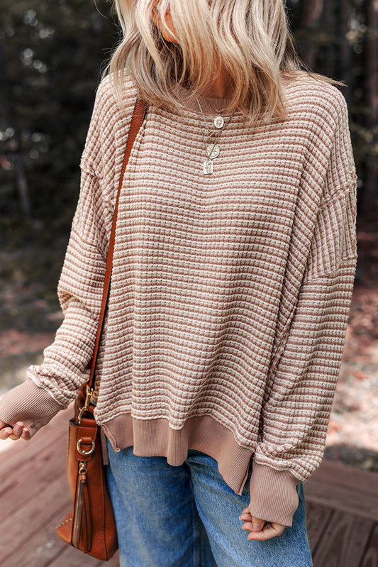 Tan Drop Shoulder Oversize Sweater