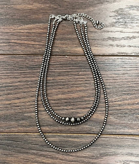 Polish 3 Strand Bead Necklace